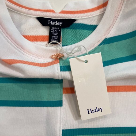 Hatley Sierra Midi Dress Coastal Stripes XS Soft Cotton Blend Short Sleeve NWT - Picture 3 of 16